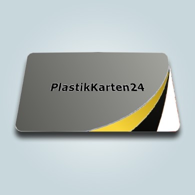 Plastikkarte silber 1/0 farbig bedruckt