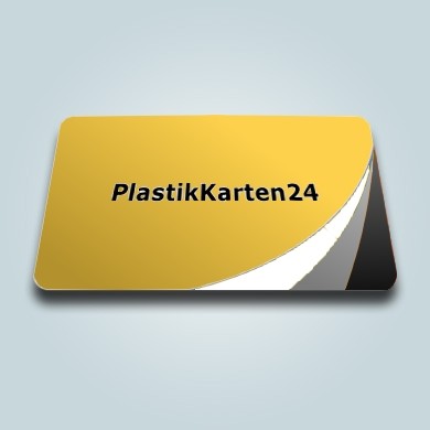 Plastikkarte gold 1/1 farbig bedruckt